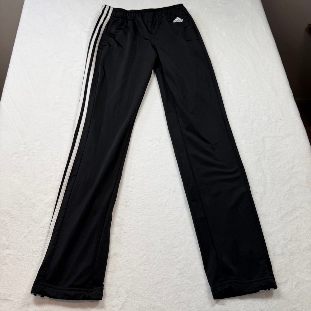 Adidas Track Pants‎ Boys Small Black Good 3-Stripe Athletic Joggers